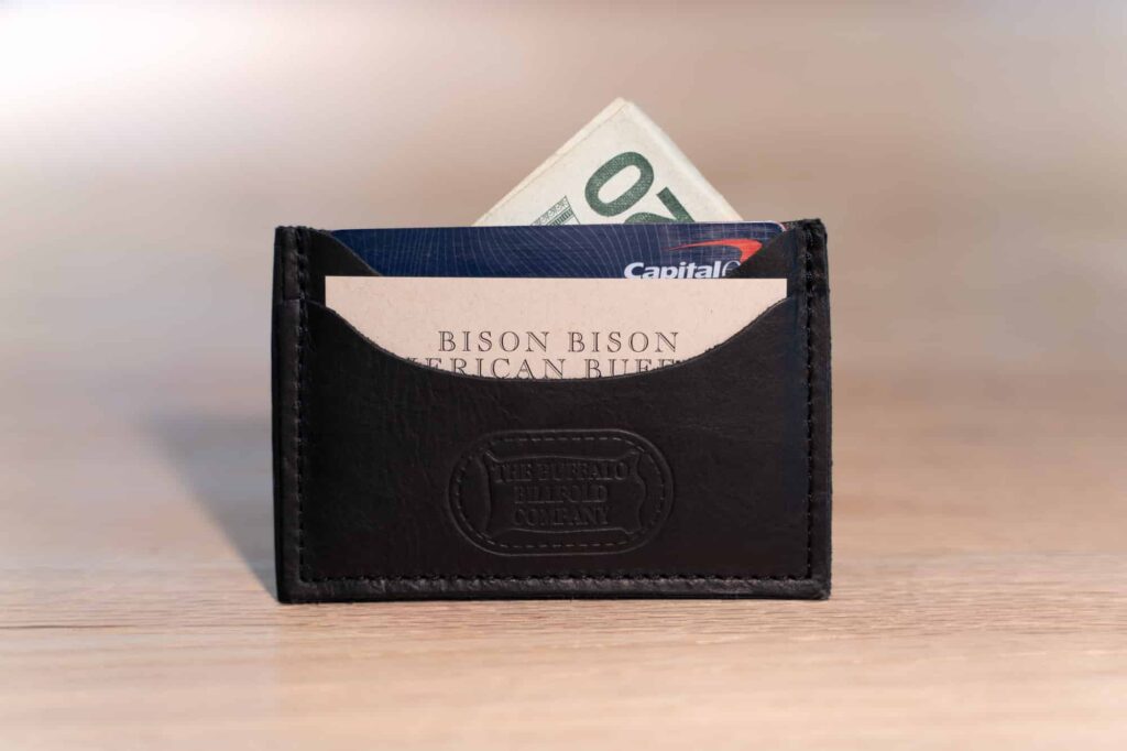 Black Leather Front Pocket Wallet - Made in USA Black Leather Front Pocket Wallet - Made in USA
