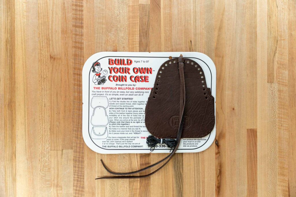 Leather Coin Pouch Kit - DIY Coin Case - Brown Leather Coin Pouch Kit - DIY Coin Case - Brown