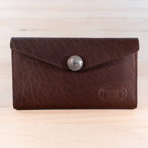Leather-Envelope-Clutch-Wallet-Women-Brown-Made-USA