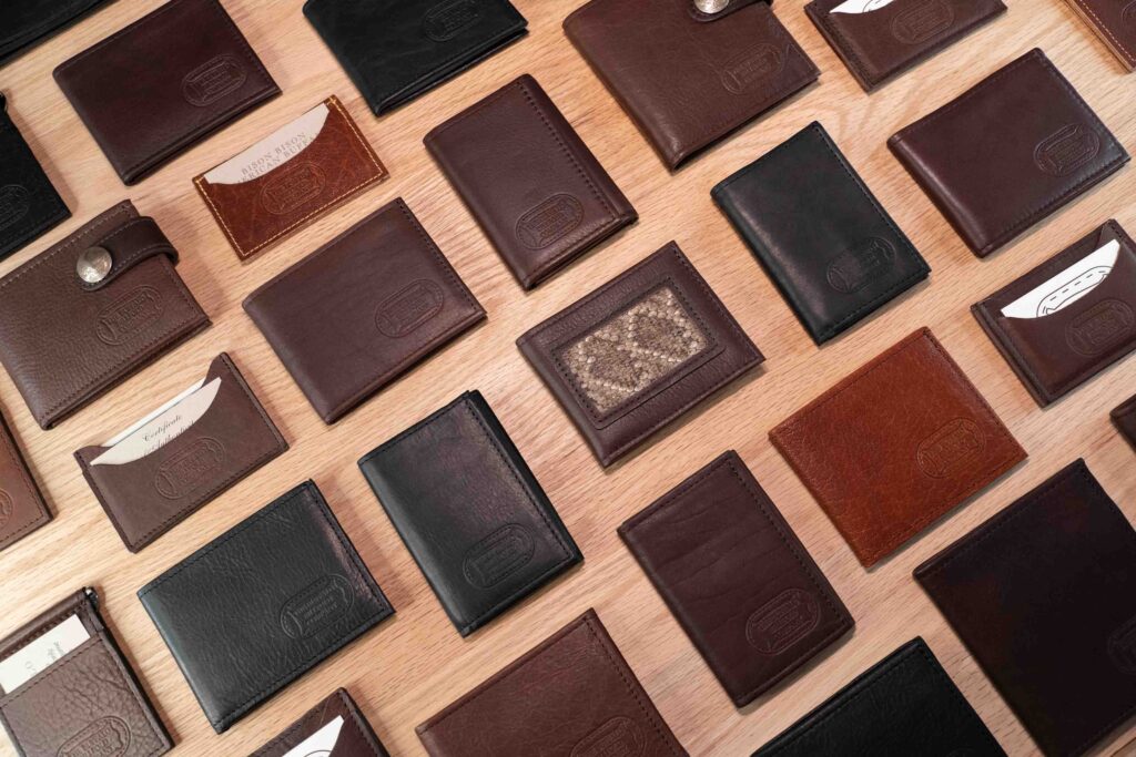 Mens Leather Wallets - Handmade from American Bison Leather - Made in USA