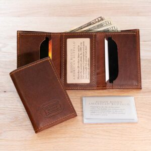 Mens Red Leather Trifold Wallet