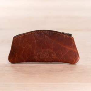 Red Coin Purse Made From Buffalo Leather