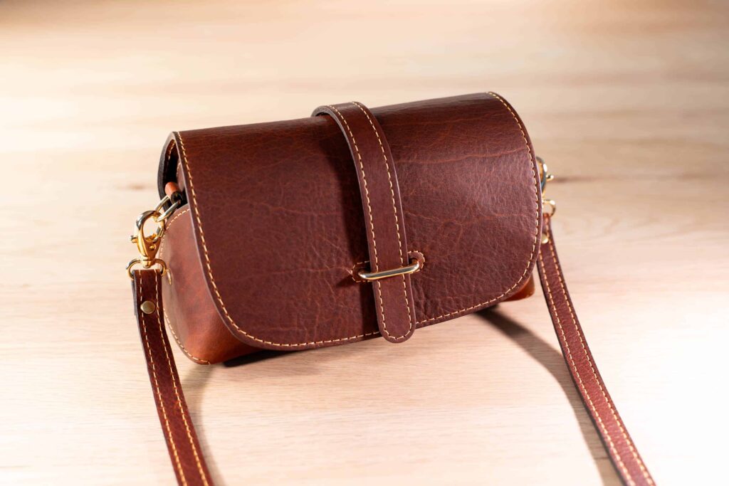 Mini Leather Crossbody Bag - American Chestnut Red - Made in USA Mini Leather Crossbody Bag - American Chestnut Red - Made in USA