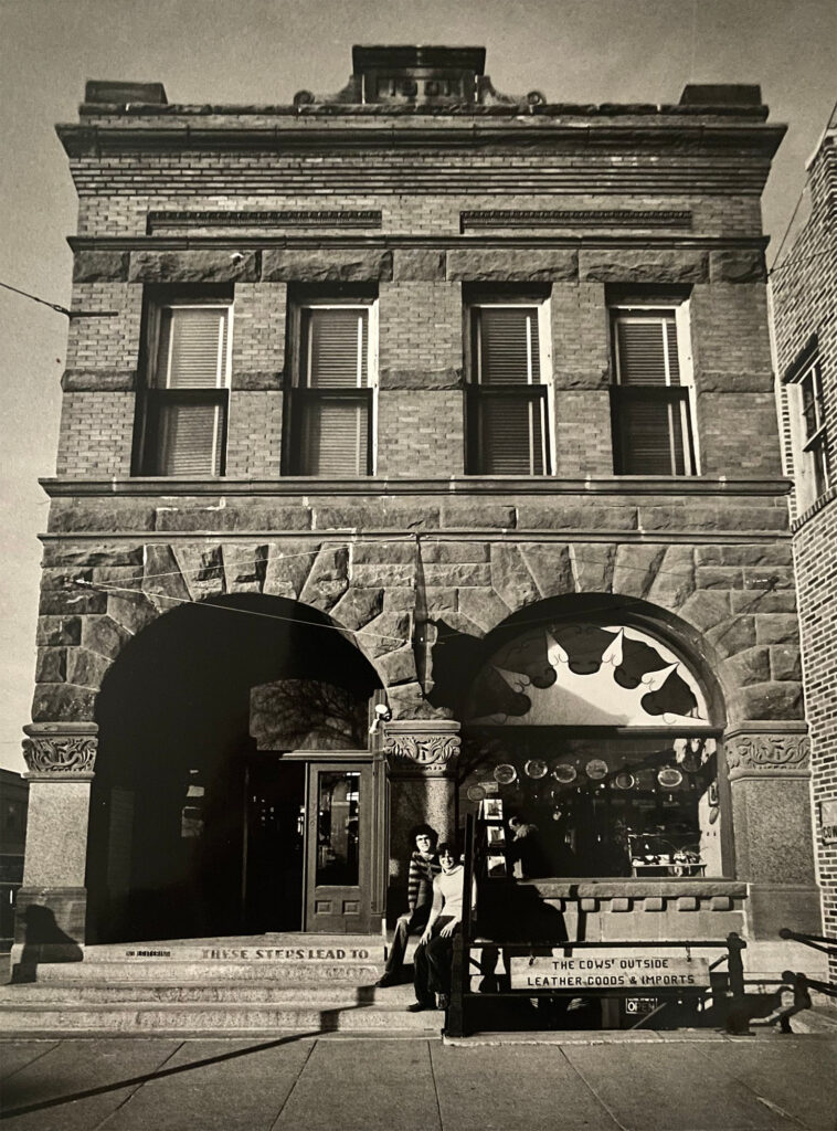 Bill And Lauri In Front Of The Cow'S Outside - Historic Citizens National Bank Building Bill And Lauri In Front Of The Cow'S Outside - Historic Citizens National Bank Building