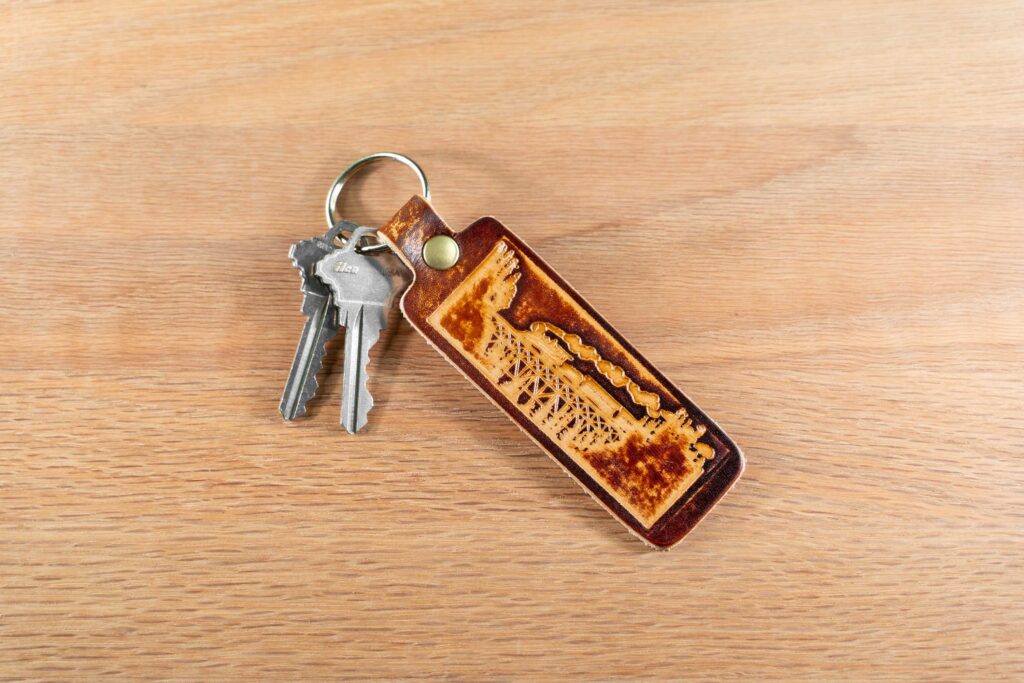 Leather-Keychain-Wiliam-Crooks-Train Minnesota Keychains - Full Grain Leather - Made In Minnesota